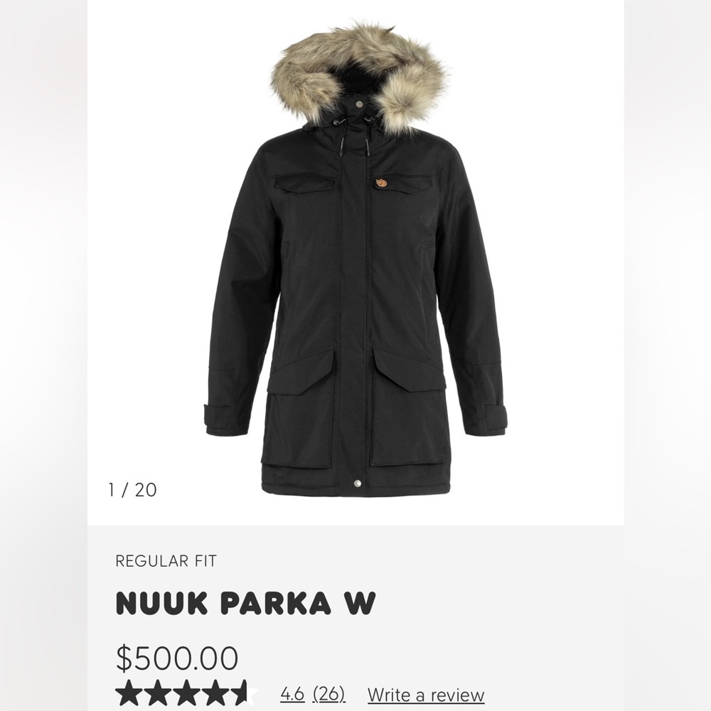 Black NUUK Parka Women Fjallraven